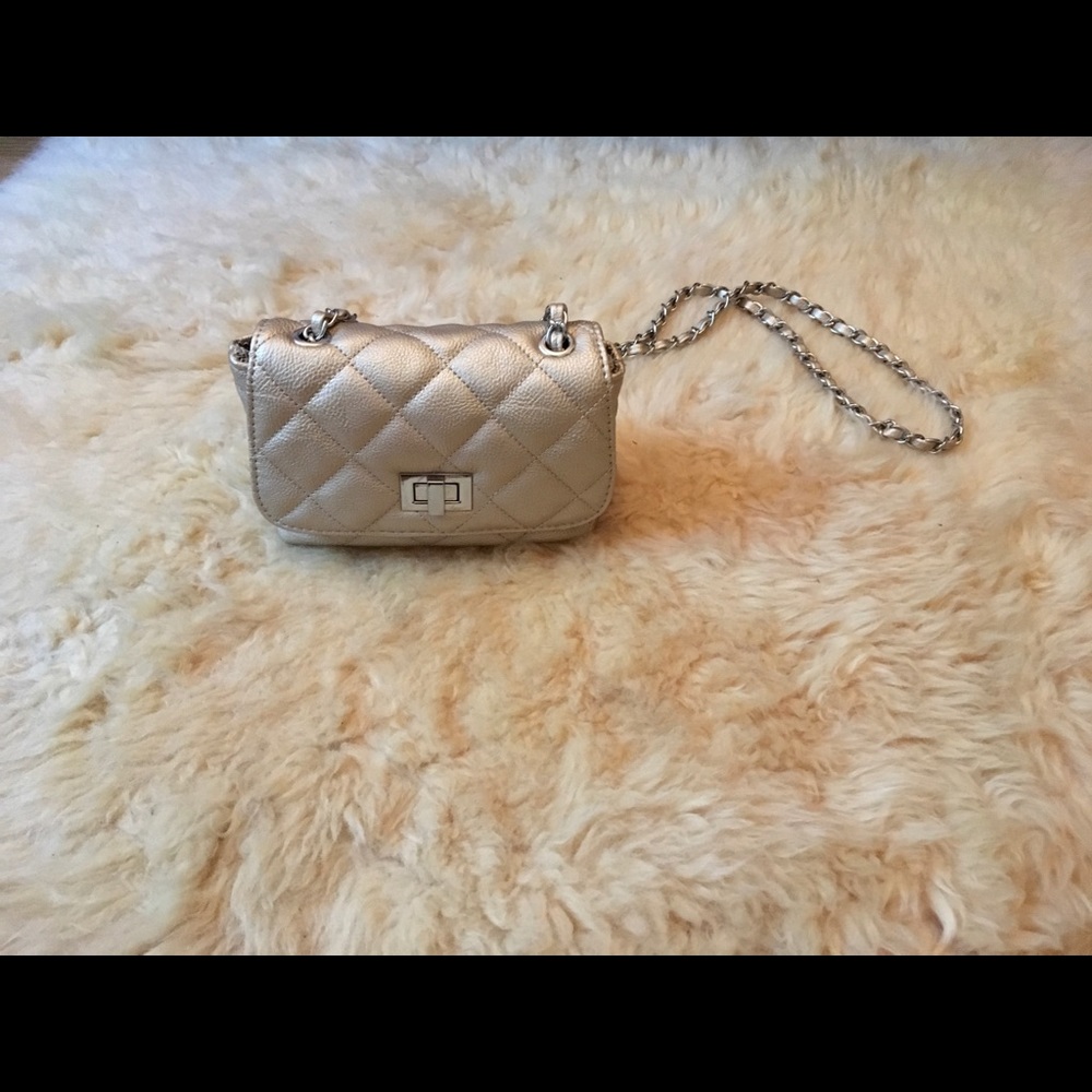 Steve Madden gold quilted bag